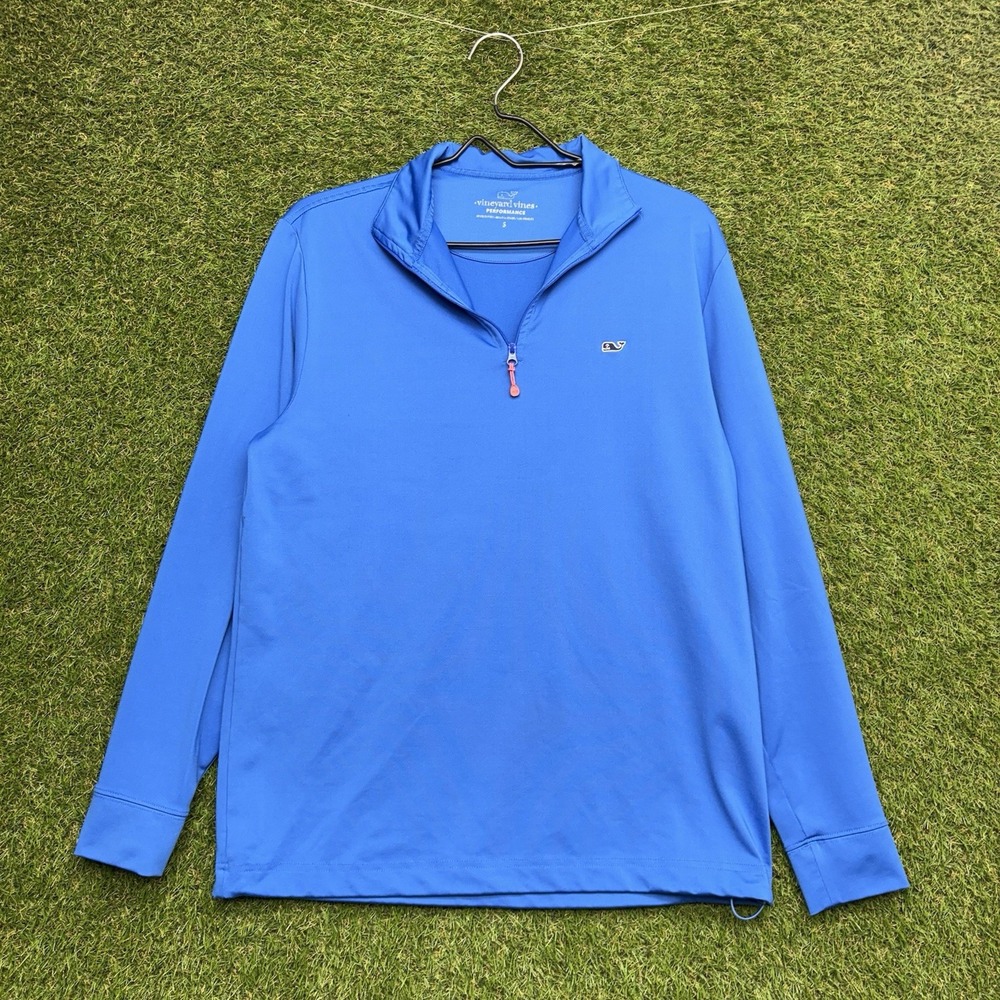 Vineyard Vines Performance Shirt Mens Small Long Sleeve 1/4 Zip Tech Stretch